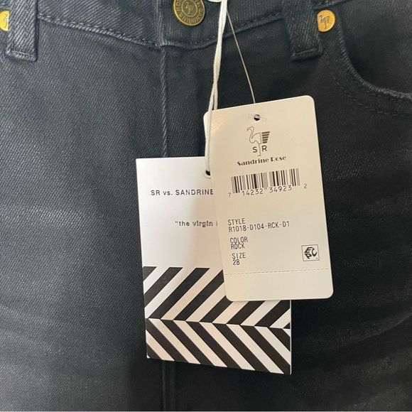 Free People x Sandrin Rose black distressed skinny jeans denim - Picture 4 of 5